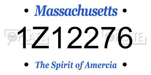 1Z12276 Massachusetts License Plate