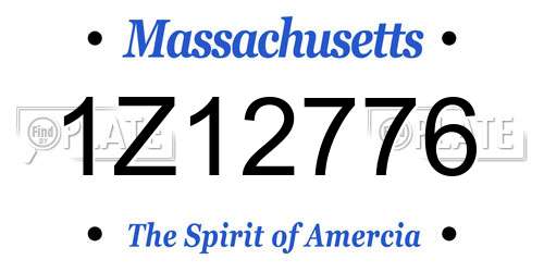 1Z12776 Massachusetts License Plate