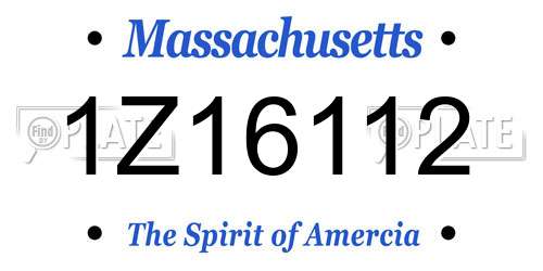 1Z16112 Massachusetts License Plate