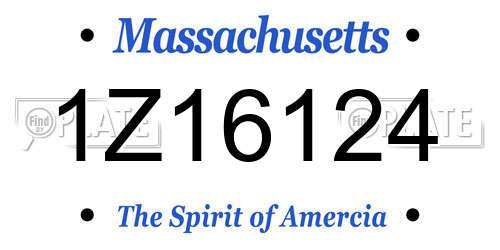 1Z16124 Massachusetts License Plate