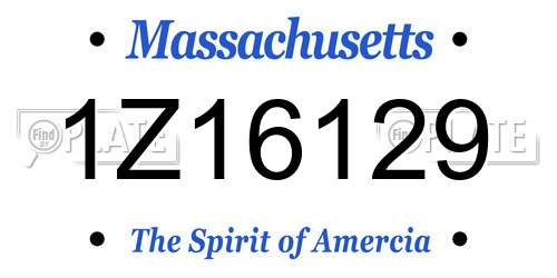 1Z16129 Massachusetts License Plate