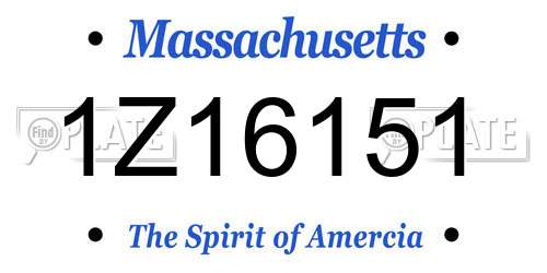 1Z16151 Massachusetts License Plate