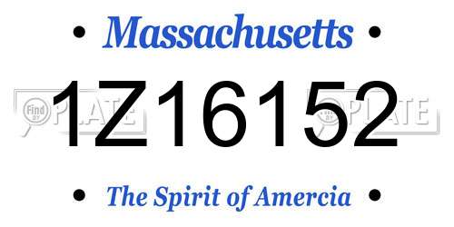 1Z16152 Massachusetts License Plate