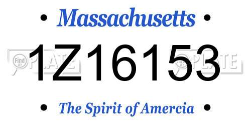 1Z16153 Massachusetts License Plate