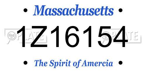 1Z16154 Massachusetts License Plate