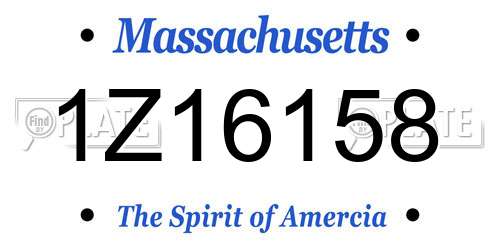 1Z16158 Massachusetts License Plate