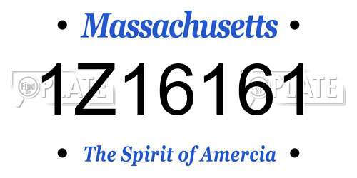 1Z16161 Massachusetts License Plate