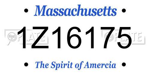 1Z16175 Massachusetts License Plate