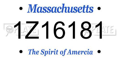 1Z16181 Massachusetts License Plate