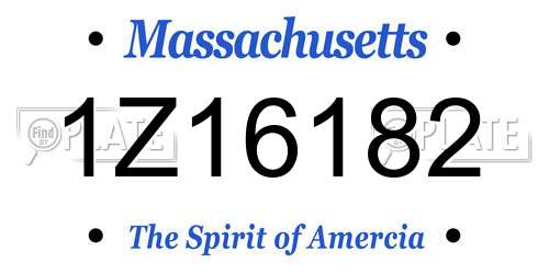 1Z16182 Massachusetts License Plate
