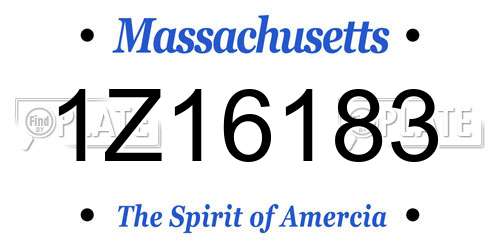 1Z16183 Massachusetts License Plate