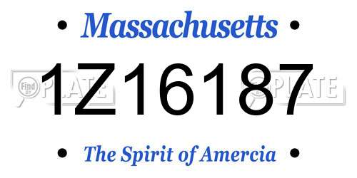 1Z16187 Massachusetts License Plate