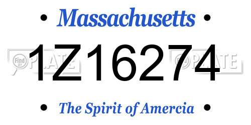 1Z16274 Massachusetts License Plate