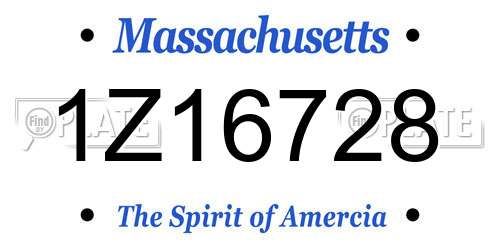 1Z16728 Massachusetts License Plate
