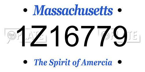 1Z16779 Massachusetts License Plate