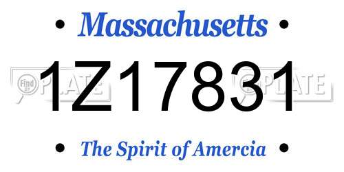 1Z17831 Massachusetts License Plate
