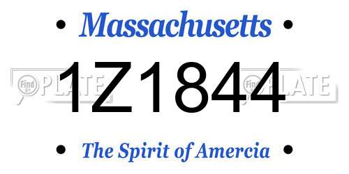 1Z1844 Massachusetts License Plate