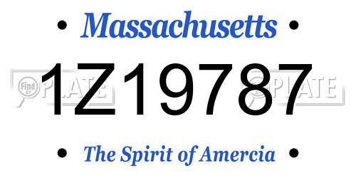 1Z19787 Massachusetts License Plate
