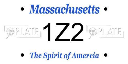 1Z2 Massachusetts License Plate