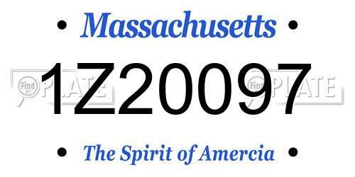 1Z20097 Massachusetts License Plate