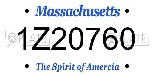 1Z20760 Massachusetts License Plate