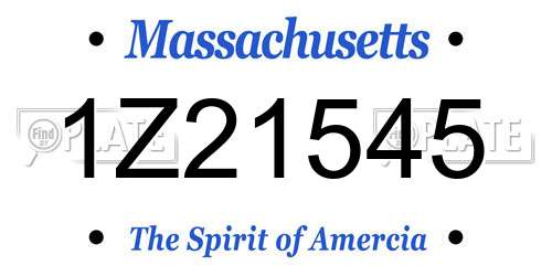 1Z21545 Massachusetts License Plate