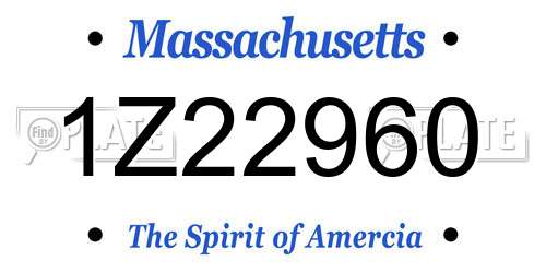 1Z22960 Massachusetts License Plate