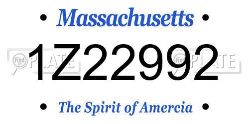 1Z22992 Massachusetts License Plate