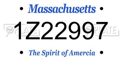 1Z22997 Massachusetts License Plate