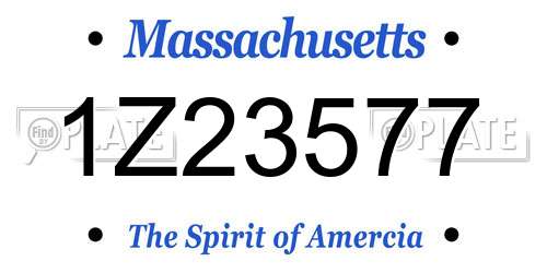 1Z23577 Massachusetts License Plate