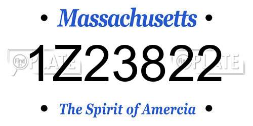 1Z23822 Massachusetts License Plate
