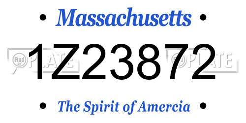 1Z23872 Massachusetts License Plate