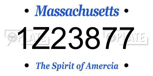 1Z23877 Massachusetts License Plate