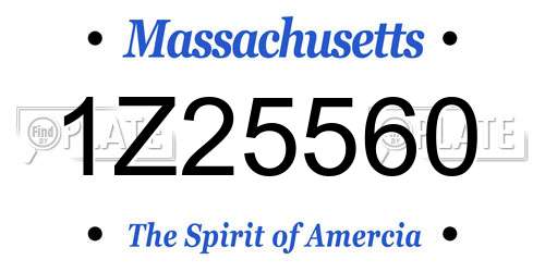 1Z25560 Massachusetts License Plate