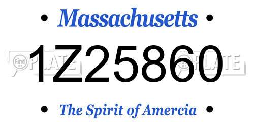 1Z25860 Massachusetts License Plate