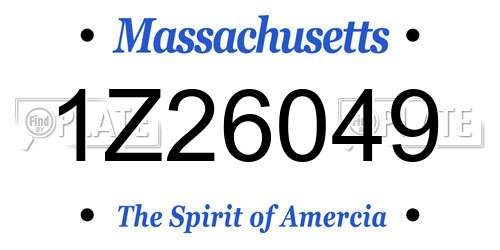 1Z26049 Massachusetts License Plate