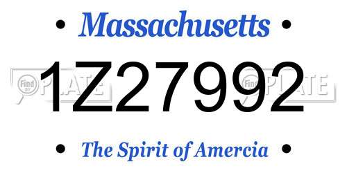 1Z27992 Massachusetts License Plate