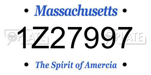 1Z27997 Massachusetts License Plate