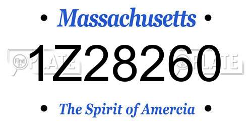 1Z28260 Massachusetts License Plate
