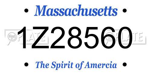 1Z28560 Massachusetts License Plate