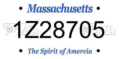 1Z28705 Massachusetts License Plate