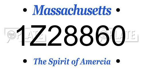 1Z28860 Massachusetts License Plate