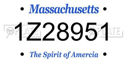1Z28951 Massachusetts License Plate