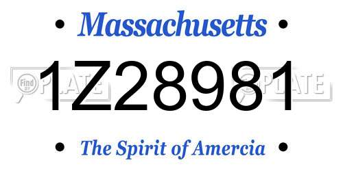 1Z28981 Massachusetts License Plate