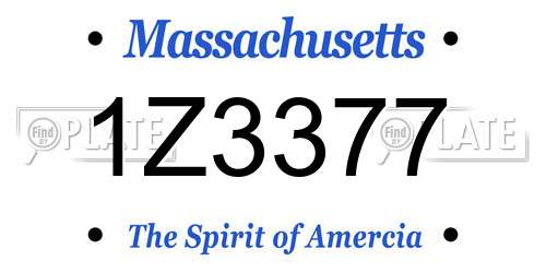 1Z3377 Massachusetts License Plate