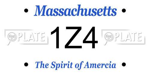 1Z4 Massachusetts License Plate