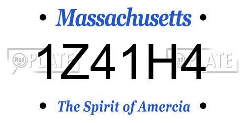 1Z41H4 Massachusetts License Plate
