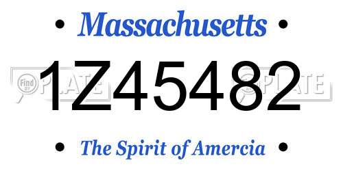 1Z45482 Massachusetts License Plate