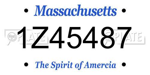 1Z45487 Massachusetts License Plate