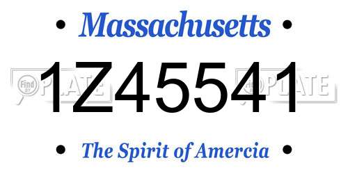 1Z45541 Massachusetts License Plate